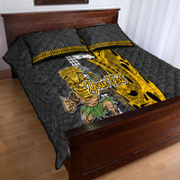 Custom Hawaii Oahu Island Quilt Bed Set Hawaiian Warrior and Kakau Symbols Abstract Tattoo LT03 - Polynesian Pride