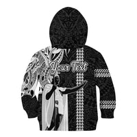 Custom Hawaii Oahu Island Kid Hoodie Hawaiian King and Kakau Symbols Abstract Shoulder Tattoo LT03 - Polynesian Pride
