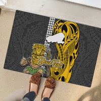 Custom Hawaii Kahoolawe Island Rubber Doormat Hawaiian Warrior and Kakau Symbols Abstract Tattoo LT03 - Polynesian Pride