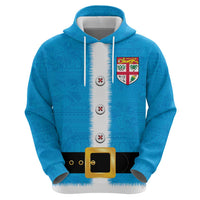 Fiji Merry Christmas Hoodie Santa Suit Style With Tapa Tribal Pattern