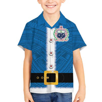 Samoa Merry Christmas Family Matching Tank Maxi Dress and Hawaiian Shirt Santa Suit Style With Tatau Tattoo Pattern