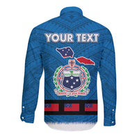 Samoa Merry Christmas Long Sleeve Button Shirt Santa Suit Style With Tatau Tattoo Pattern