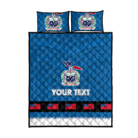 Samoa Merry Christmas Quilt Bed Set Santa Suit Style With Tatau Tattoo Pattern