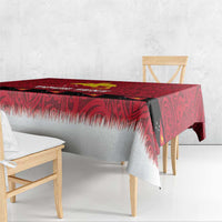 Papua New Guinea Merry Christmas Tablecloth Santa Suit Style With Melanesian Pattern