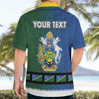 Solomon Islands Merry Christmas Hawaiian Shirt Santa Suit Style With Melanesian Pattern