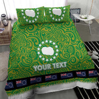 Cook Islands Merry Christmas Bedding Set Santa Suit Style With Polynesian Pattern