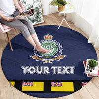 Niue Merry Christmas Round Carpet Santa Suit Style With Hiapo Pattern LT03 - Polynesian Pride