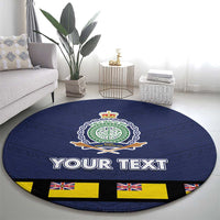 Niue Merry Christmas Round Carpet Santa Suit Style With Hiapo Pattern LT03 - Polynesian Pride