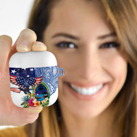 Guam and United States Together AirPods Case Bald Eagle and Guam Seal with Flower and Tribal Tattoos LT03 - Polynesian Pride