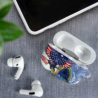 Guam and United States Together AirPods Case Bald Eagle and Guam Seal with Flower and Tribal Tattoos LT03 - Polynesian Pride