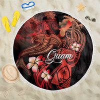Guam Tribal Chamorro Beach Blanket Polynesian Shark with Plumeria and Sea Vibe - Polynesian Pride