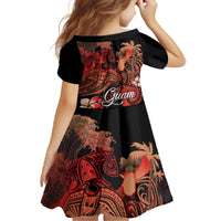 Guam Tribal Chamorro Family Matching Off The Shoulder Long Sleeve Dress and Hawaiian Shirt Polynesian Shark with Plumeria and Sea Vibe LT03 - Polynesian Pride