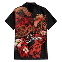 Guam Tribal Chamorro Family Matching Off The Shoulder Long Sleeve Dress and Hawaiian Shirt Polynesian Shark with Plumeria and Sea Vibe LT03 - Polynesian Pride