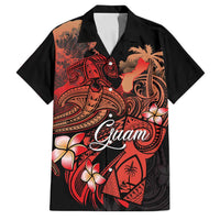 Guam Tribal Chamorro Family Matching Short Sleeve Bodycon Dress and Hawaiian Shirt Polynesian Shark with Plumeria and Sea Vibe LT03 Dad's Shirt - Short Sleeve Black - Polynesian Pride