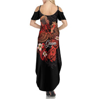 Guam Tribal Chamorro Family Matching Summer Maxi Dress and Hawaiian Shirt Polynesian Shark with Plumeria and Sea Vibe LT03 - Polynesian Pride