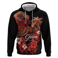 Guam Tribal Chamorro Hoodie Polynesian Shark with Plumeria and Sea Vibe - Polynesian Pride