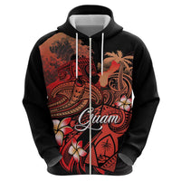 Guam Tribal Chamorro Hoodie Polynesian Shark with Plumeria and Sea Vibe - Polynesian Pride