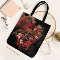 Guam Tribal Chamorro Tote Bag Polynesian Shark with Plumeria and Sea Vibe - Polynesian Pride