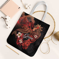 Guam Tribal Chamorro Tote Bag Polynesian Shark with Plumeria and Sea Vibe - Polynesian Pride