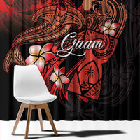 Guam Tribal Chamorro Window Curtain Polynesian Shark with Plumeria and Sea Vibe - Polynesian Pride
