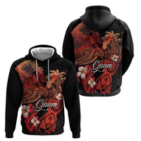 Guam Tribal Chamorro Zip Hoodie Polynesian Shark with Plumeria and Sea Vibe - Polynesian Pride