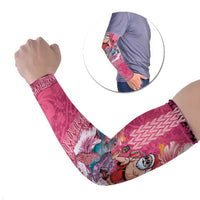 Hawaii Mele Kalikimaka Arm Sleeves Funny Santa with Tribal Tattoos Kakau Pink Color - Polynesian Pride