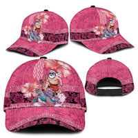 Hawaii Mele Kalikimaka Classic Cap Funny Santa with Tribal Tattoos Kakau Pink Color - Polynesian Pride