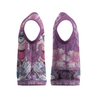 Hawaii Mele Kalikimaka Christmas Knitted V-Neck Vest Funny Santa with Tribal Tattoos Kakau Purple Color - Polynesian Pride