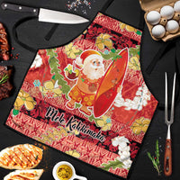 Hawaii Santa Mele Kalikimaka Apron Tropical Puakenikeni Lei with Polynesian Tribal Pattern - Polynesian Pride