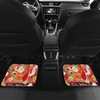 Hawaii Santa Mele Kalikimaka Car Mats Tropical Puakenikeni Lei with Polynesian Tribal Pattern - Polynesian Pride