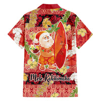 Hawaii Santa Mele Kalikimaka Family Matching Mermaid Dress and Hawaiian Shirt Tropical Puakenikeni Lei with Polynesian Tribal Pattern LT03 - Polynesian Pride