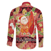 Hawaii Santa Mele Kalikimaka Family Matching Mermaid Dress and Hawaiian Shirt Tropical Puakenikeni Lei with Polynesian Tribal Pattern LT03 - Polynesian Pride