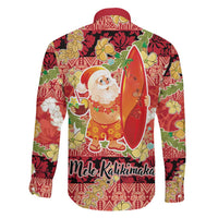 Hawaii Santa Mele Kalikimaka Family Matching Short Sleeve Bodycon Dress and Hawaiian Shirt Tropical Puakenikeni Lei with Polynesian Tribal Pattern LT03 - Polynesian Pride