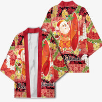 Hawaii Santa Mele Kalikimaka Kimono Tropical Puakenikeni Lei with Polynesian Tribal Pattern - Polynesian Pride