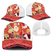 Hawaii Santa Mele Kalikimaka Mesh Trucker Cap Tropical Puakenikeni Lei with Polynesian Tribal Pattern LT03 - Polynesian Pride