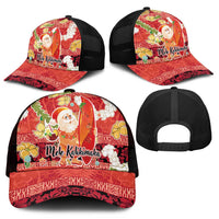 Hawaii Santa Mele Kalikimaka Mesh Trucker Cap Tropical Puakenikeni Lei with Polynesian Tribal Pattern LT03 - Polynesian Pride