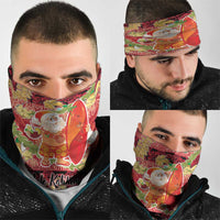 Hawaii Santa Mele Kalikimaka Neck Gaiter Tropical Puakenikeni Lei with Polynesian Tribal Pattern - Polynesian Pride