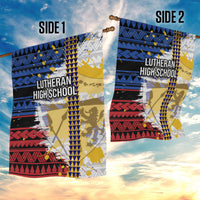 Hawaii Lutheran High School Garden Flag Kakau Pattern Splash Style LT03 - Polynesian Pride