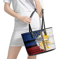 Hawaii Lutheran High School Leather Tote Bag Kakau Pattern Splash Style LT03 - Polynesian Pride