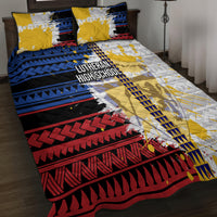Hawaii Lutheran High School Quilt Bed Set Kakau Pattern Splash Style LT03 - Polynesian Pride