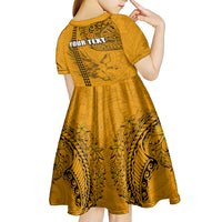 Nanakuli High and Intermediate School Kid Short Sleeve Dress Tribal Kakau Pattern LT03 - Polynesian Pride