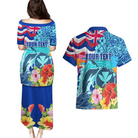 Hawaii Race For Whales Couples Matching Puletasi and Hawaiian Shirt Flag and Polynesian Hibiscus LT03 - Polynesian Pride