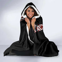 Aotearoa Toitu Te Tiriti-Honour the Treaty Hooded Blanket Maori Taniwha Haka with Taniko and Tukutuku