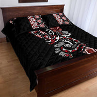 Aotearoa Toitu Te Tiriti-Honour the Treaty Quilt Bed Set Maori Taniwha Haka with Taniko and Tukutuku LT03 - Polynesian Pride