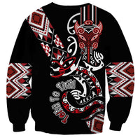 Aotearoa Toitu Te Tiriti-Honour the Treaty Sweatshirt Maori Taniwha Haka with Taniko and Tukutuku LT03 - Polynesian Pride