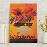 Australia and New Zealand ANZAC Day Canvas Wall Art Soldiers Memories - Red Poppies with Aboriginal and Maori Art LT03 Without Frame Orange-Yellow - Polynesian Pride