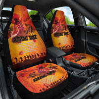 Australia and New Zealand ANZAC Day Car Seat Cover Soldiers Memories - Red Poppies with Aboriginal and Maori Art