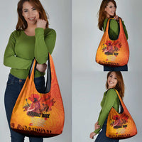 Australia and New Zealand ANZAC Day Grocery Bag Soldiers Memories - Red Poppies with Aboriginal and Maori Art