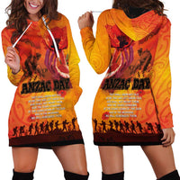 Australia and New Zealand ANZAC Day Hoodie Dress Soldiers Memories - Red Poppies with Aboriginal and Maori Art