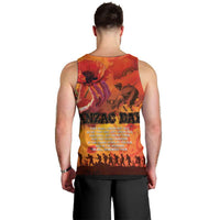 Australia and New Zealand ANZAC Day Men Tank Top Soldiers Memories - Red Poppies with Aboriginal and Maori Art LT03 - Polynesian Pride